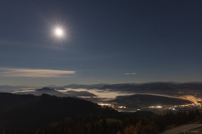 Full Moon from Magdalensberg in Carinthia