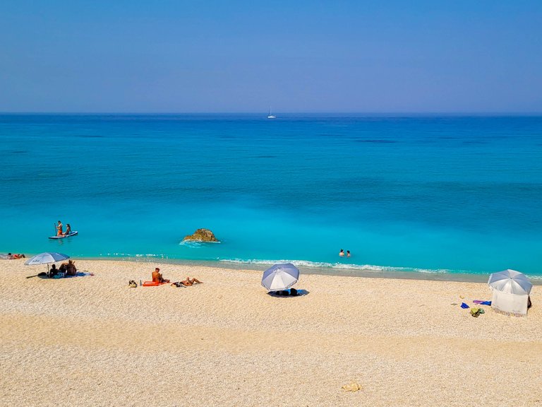 The mesmerizing blue water on the beaches of Lefkada Island