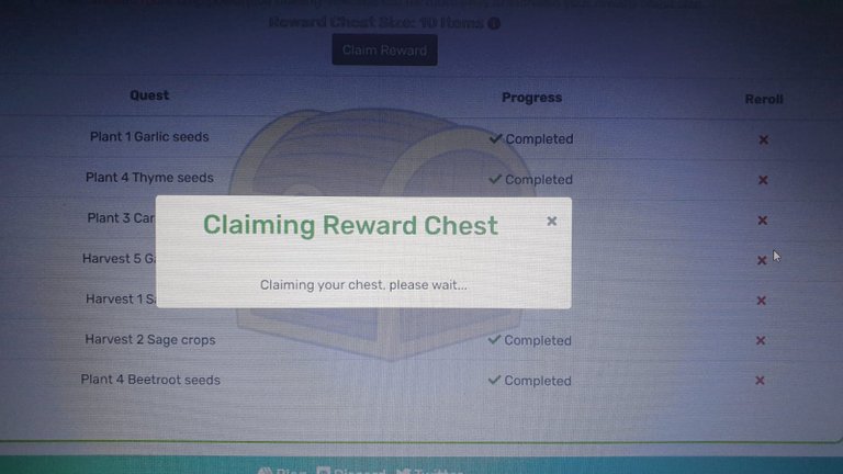 Claiming rewards