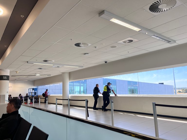 A sense of relief as the passengers know that the airport is well secured. 