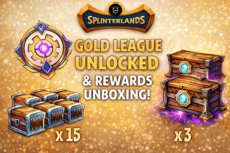 Splinterlands - Reaching Gold League 3 & Opening 15 Major and 3 Foundation Chest Boxes