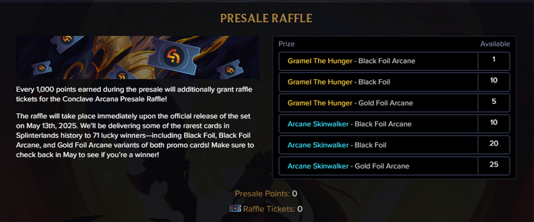 PRESALE RAFFLE