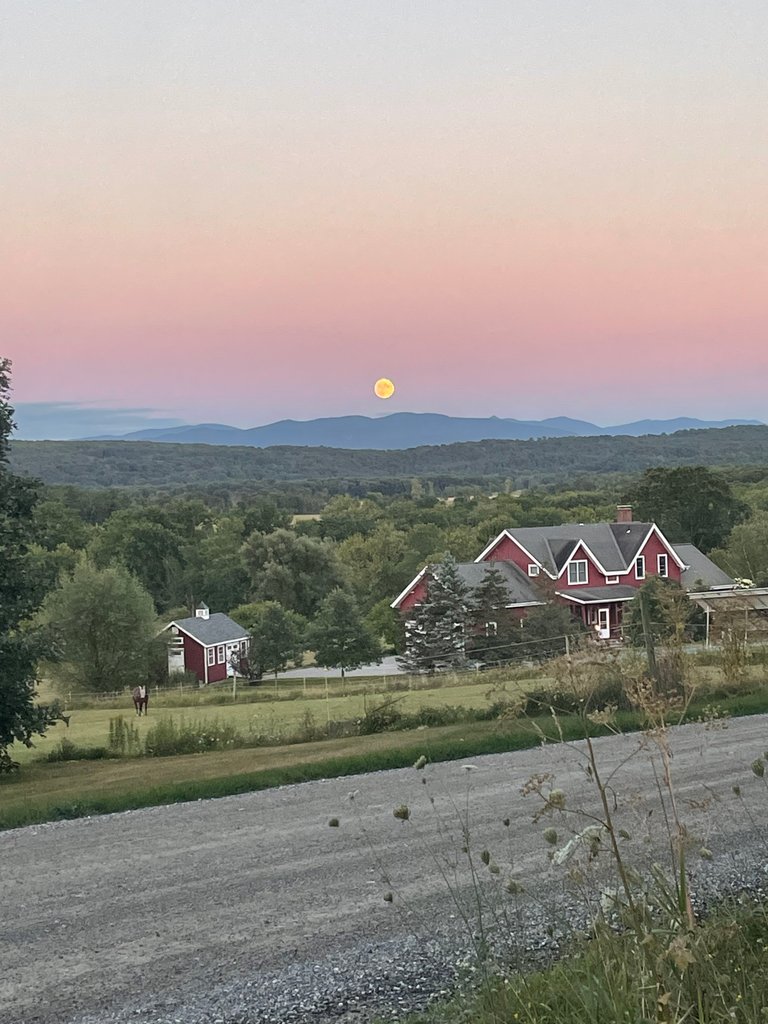 Sunset over Vermont farm