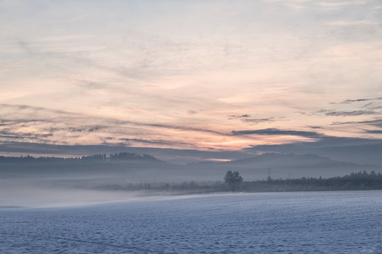 Another Year is over - thank you all - Foggy Landscape at Sunrise