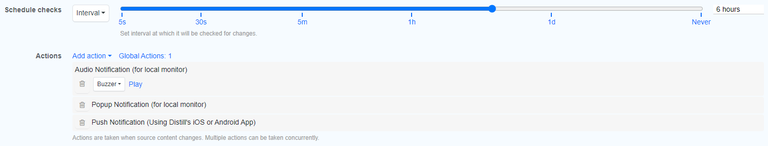 Schedule checks and Action notifications