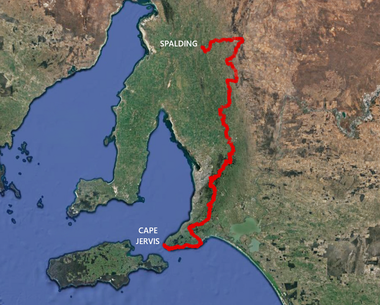 The Heysen Trail, from Spalding to Cape Jervis