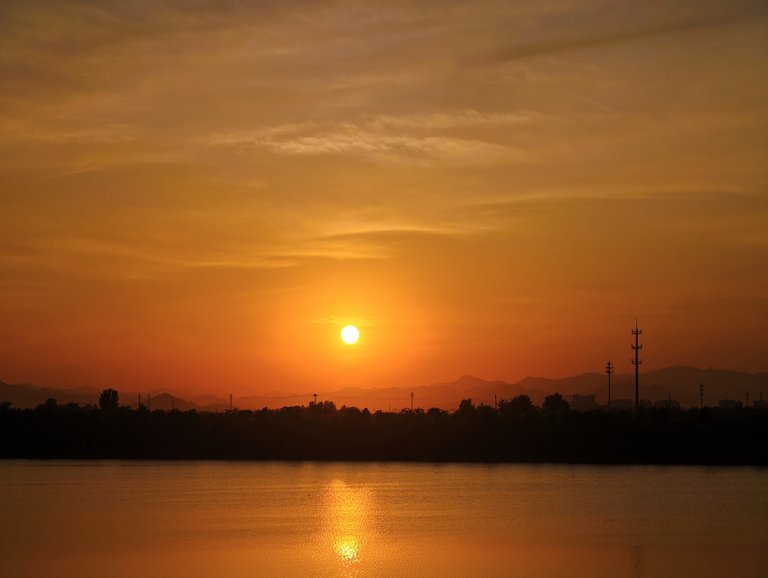A Memorable Sunset From The Chaobai Riverbank