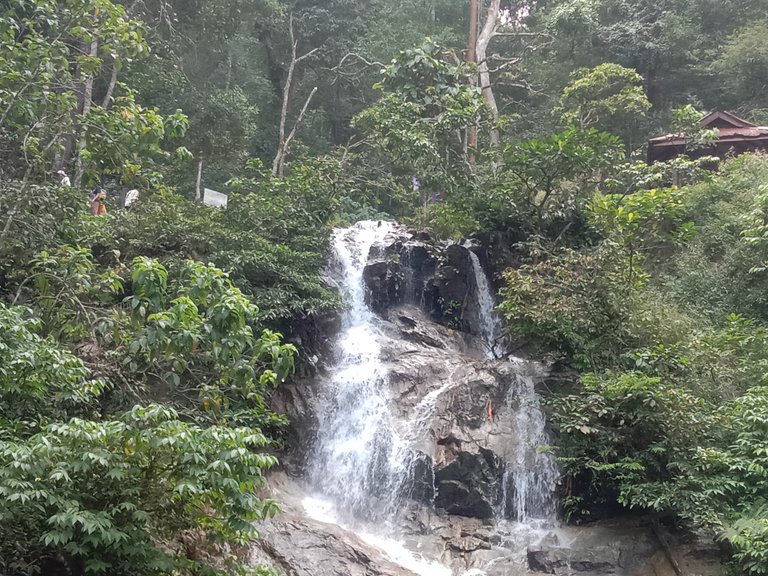 The natural beauty of the mountain waterfall. 
