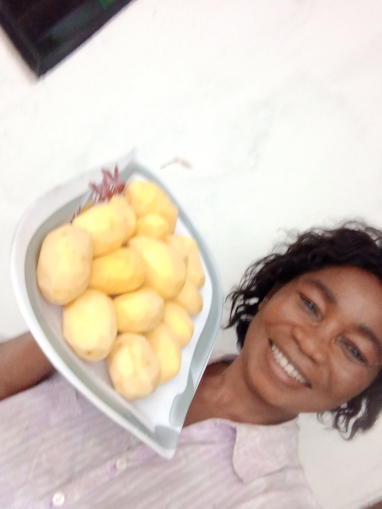 Cooking of my home-made recipe, garnished Irish potato.