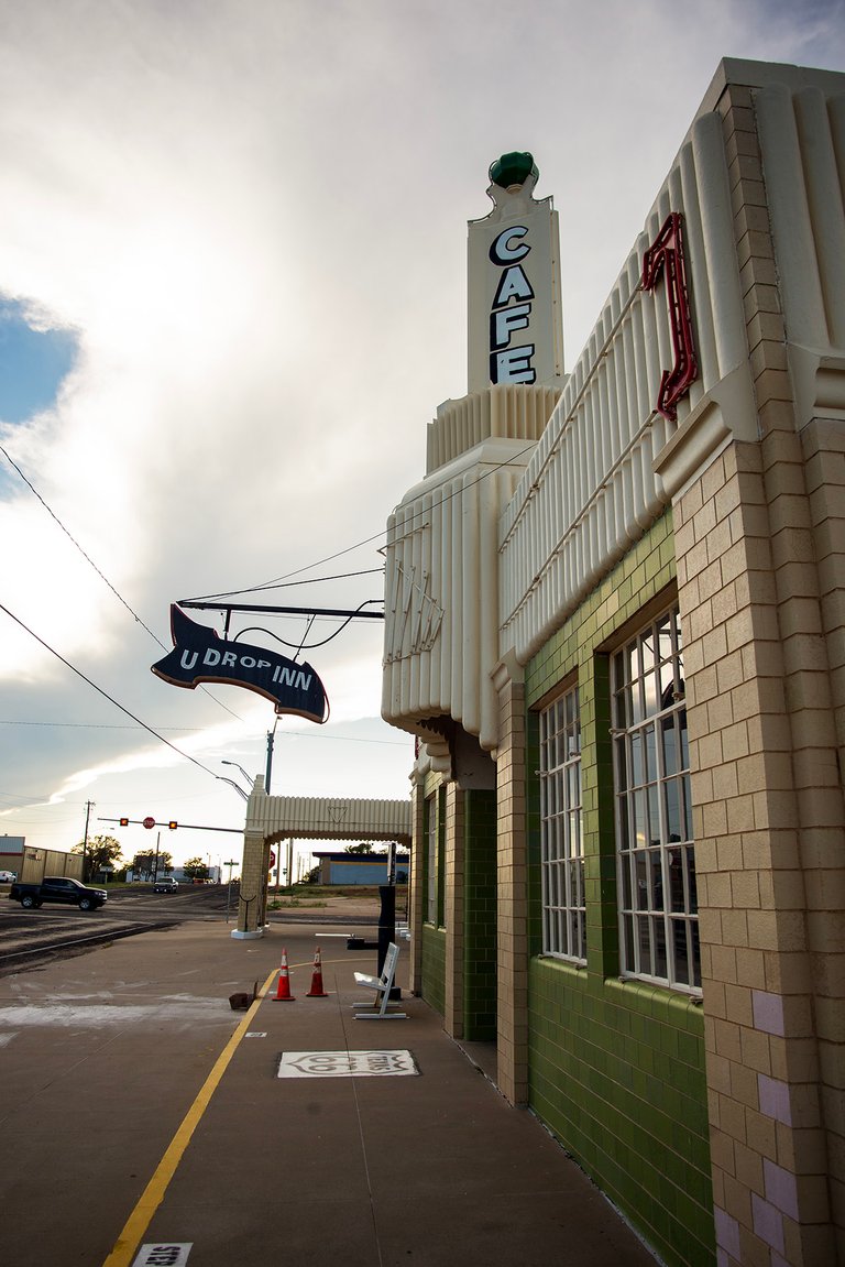 Art Deco gas station on the old Route 66 in Shamrock, Texas