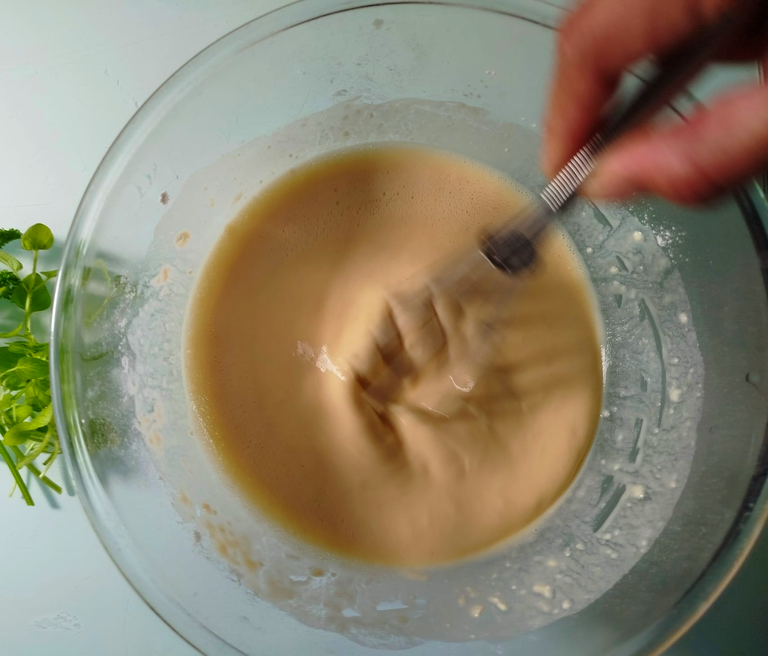 whisking until smooth