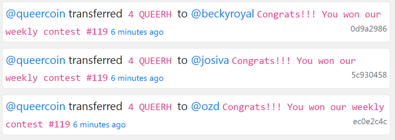 QUEER rewards QC Contest 119