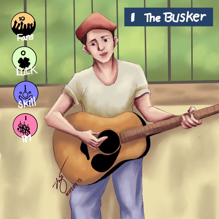 About of Drawing Process for 1 Busker from Rising Star Game