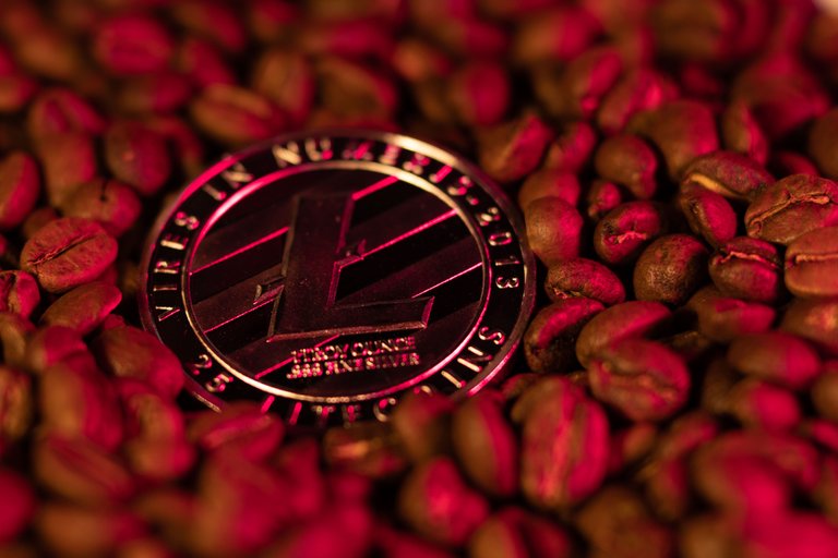 Litecoin in Coffee bathed in red