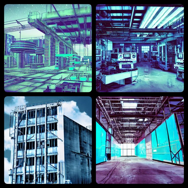 industrial vaporwave collage