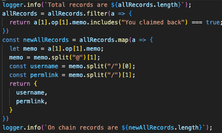 filter out transfers using memo