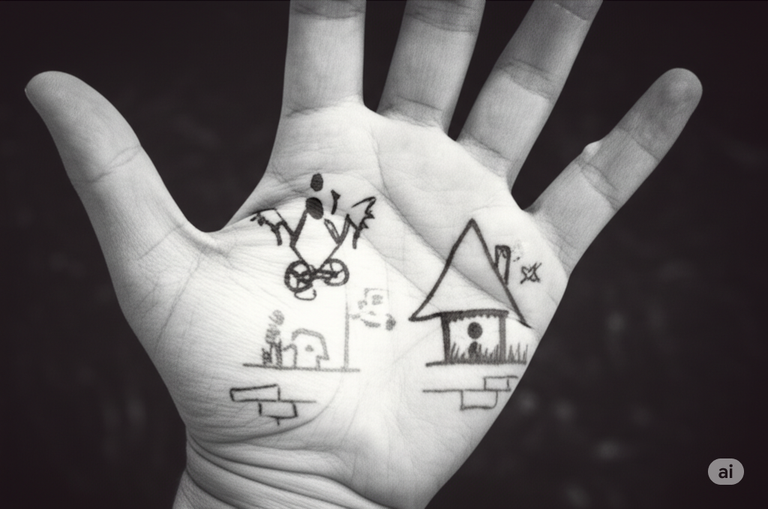 A map drawn on my palm
