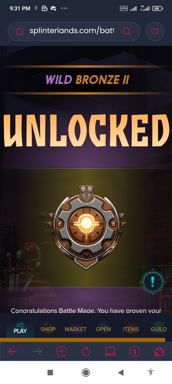 I reached Bronze II League in Wild Format