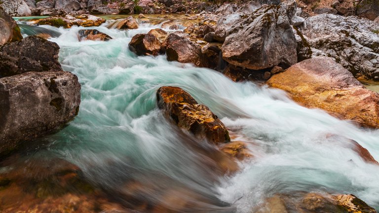 The Emerald Green Soča River in Slovenia