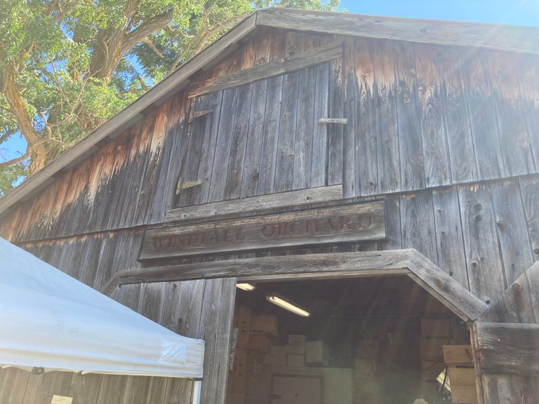 Faded sign on barn