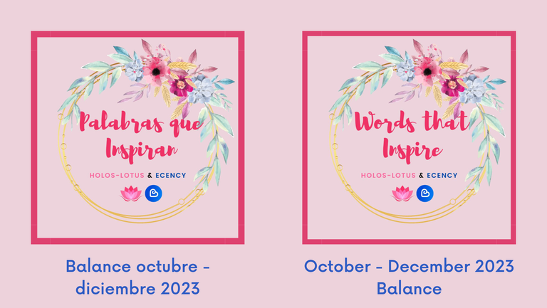 Palabras que inspiran - Balance octubre a diciembre // Words that inspire - October to December balance // 2023