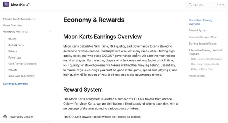 Moon Karts Economy Earning and Reward System...