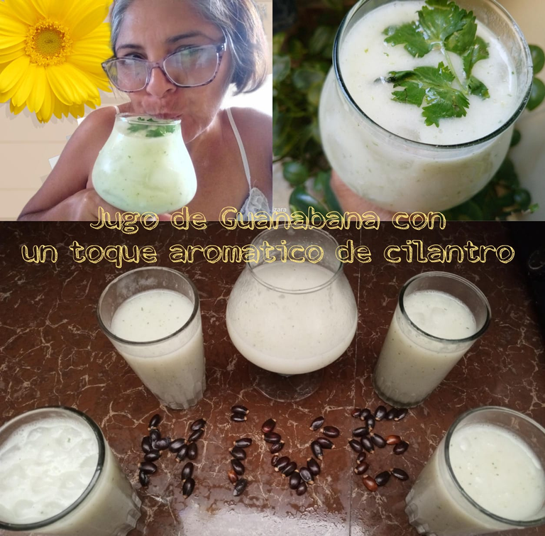[ENG|ESP]  Soursop juice with an aromatic touch of coriander  -Recipe-
