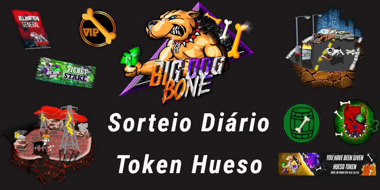 Big Dog Bone. Sorteio diário 1 vencedor 100 Token Hueso. Sorteio # 076.