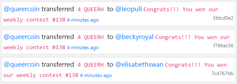 QUEER rewards QC Contest 138