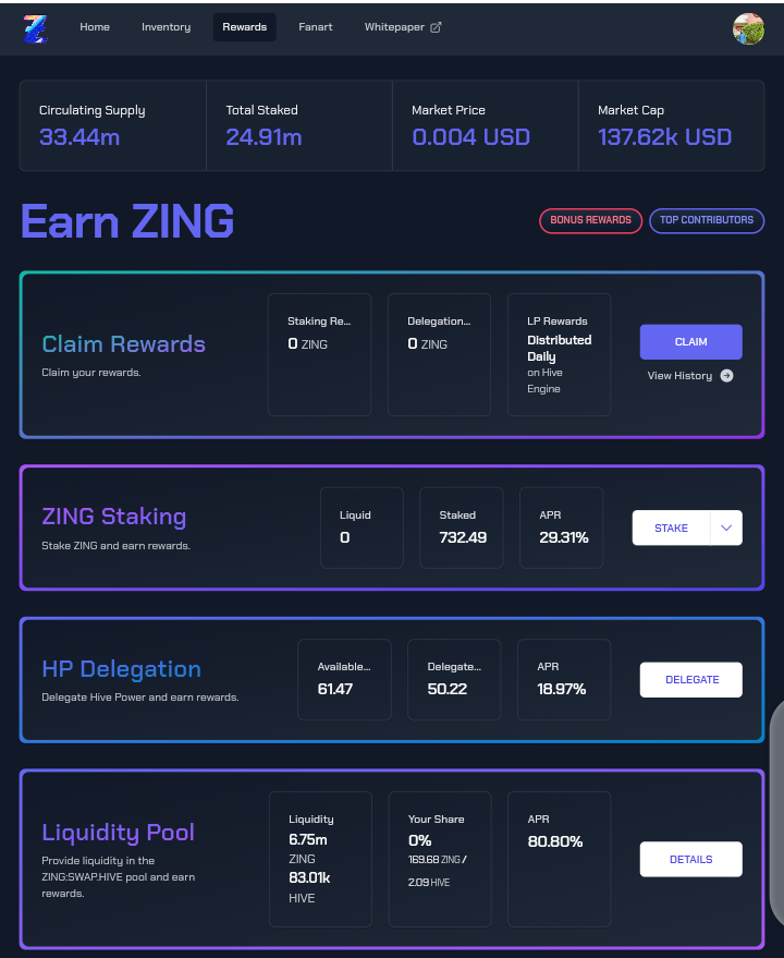 My Holozing Investment Continues, More $ZING To Be Staked.