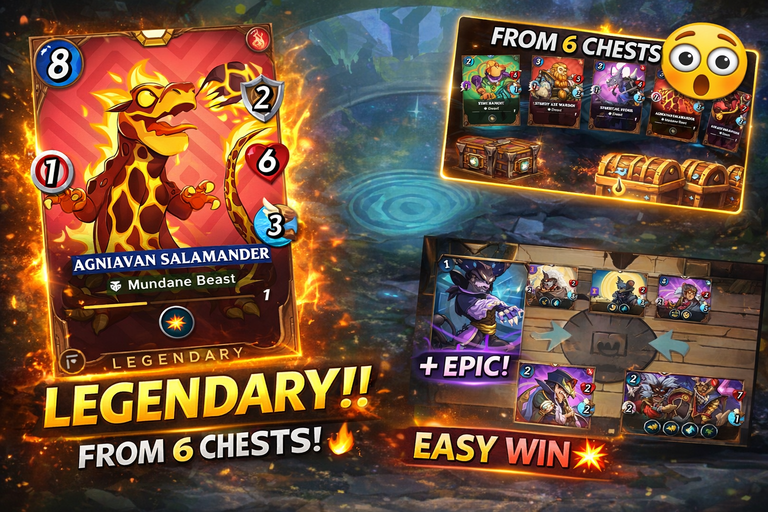 Splinterlands - Opening 6 Foundation Chests, Winning A legendary and Epic with 3 summoners and an Interesting Battle!