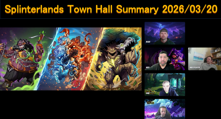 Splinterlands Town Hall Summary March 20, 2026