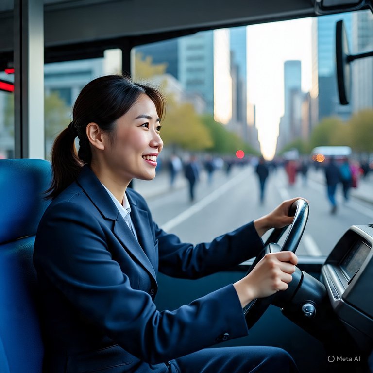 The female bus driver