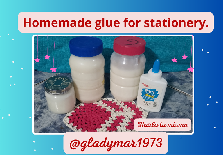 Homemade glue for stationery. (Es/En)