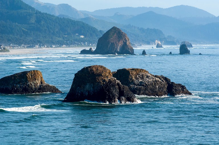 Cannon Beach in the wildfire haze