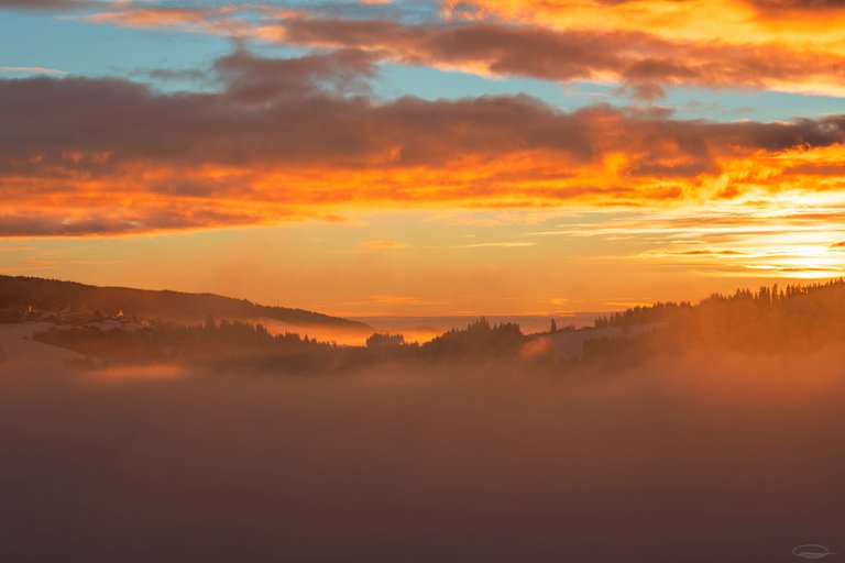 Sunrise in Winter in Diex, Sun Village in Carinthia