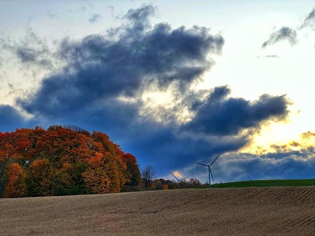 Gorgeous sunset at autumn