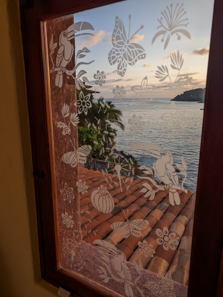 The bathroom window view.