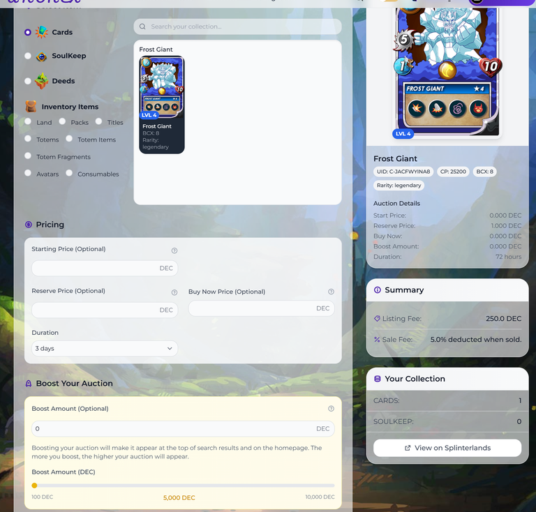 How to Buy Splinterlands Cards from the AHONEX Market.