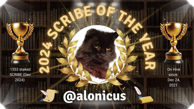 👑 SCRIBE OF THE YEAR 2024 👑 alonicus 🎉🎉🎉