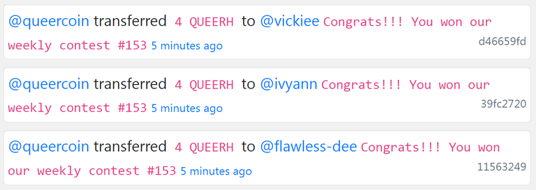 QUEER rewards QC Contest 153