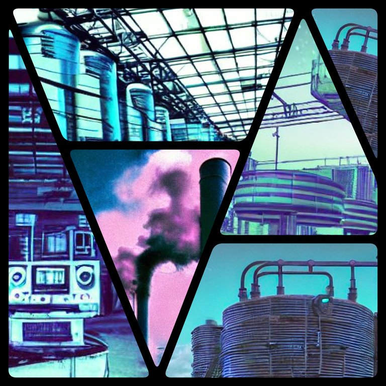 industrial vaporwave collage