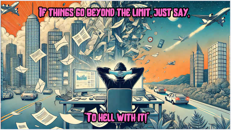 If things go beyond the limit, just say, "To hell with it!"