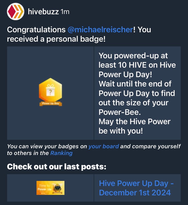 Mein erster Hive Power up day