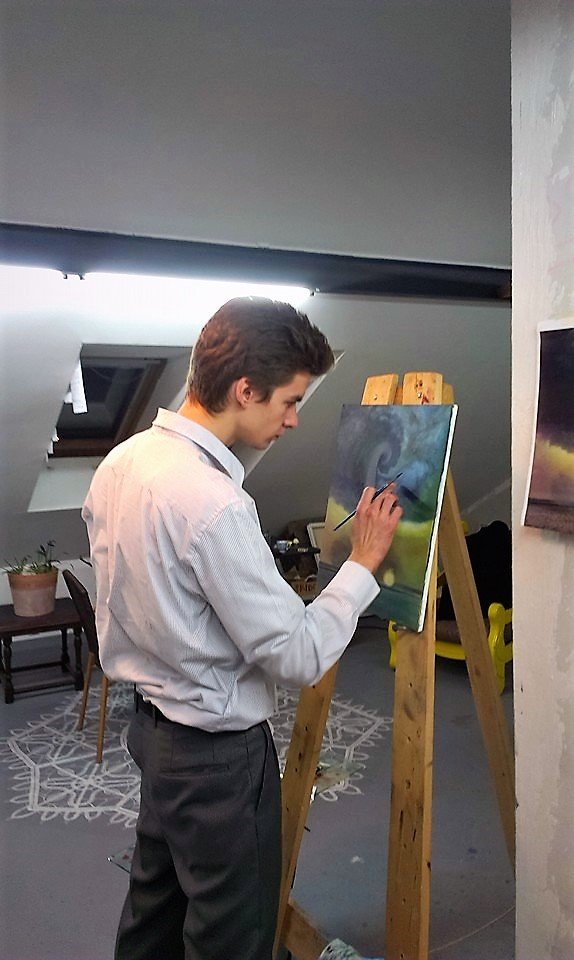 Painting in the Art studio Hrvoje Majer