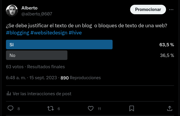 ¿Se deben justificar los bloques de texto en la web?