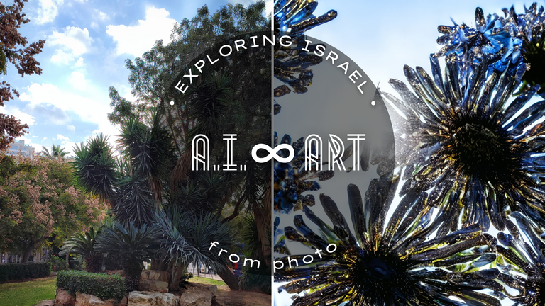 AI Art form photos - Exploring Israel - Garden scene 