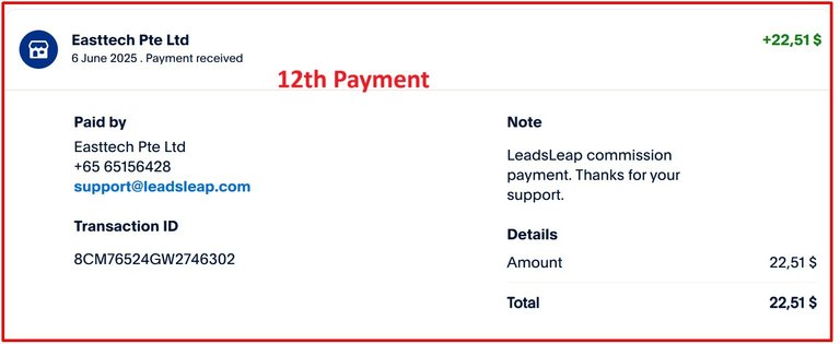 Screenshot from PayPal