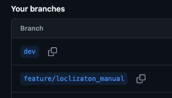 different branch for localization