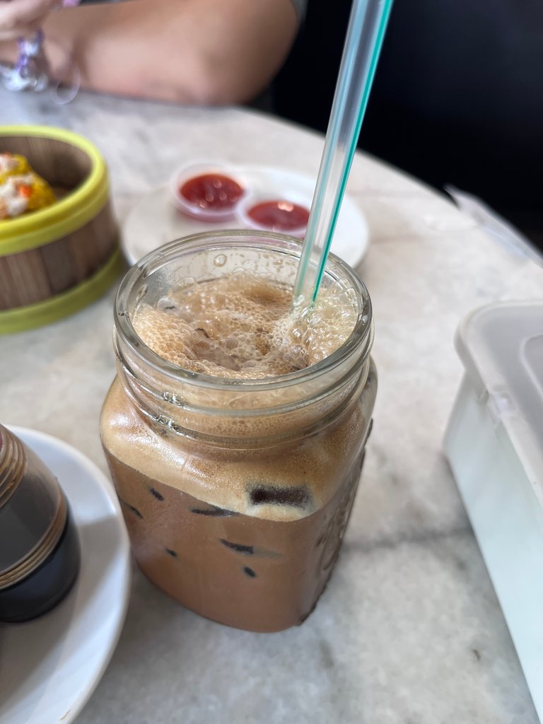 A nice cup of coffee to cool down after a hot afternoon outside. 